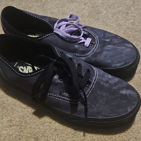 Vans Shoes - Vans Black Shoes with Purple and Black Laces